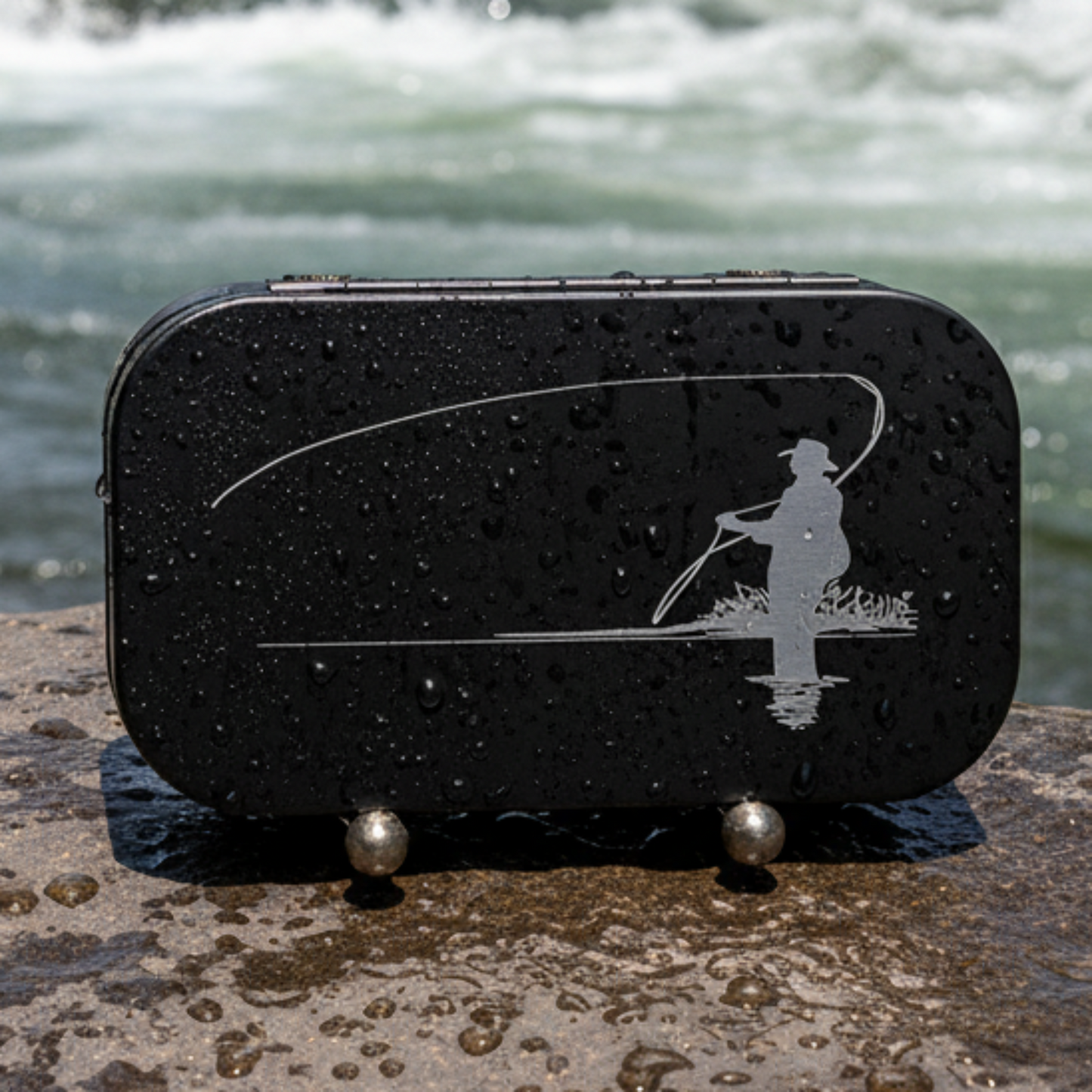 Fly Fishing Kit, Atlantic Salmon Flies, Mixed Selection, with Aluminum Flybox + Engraved Image